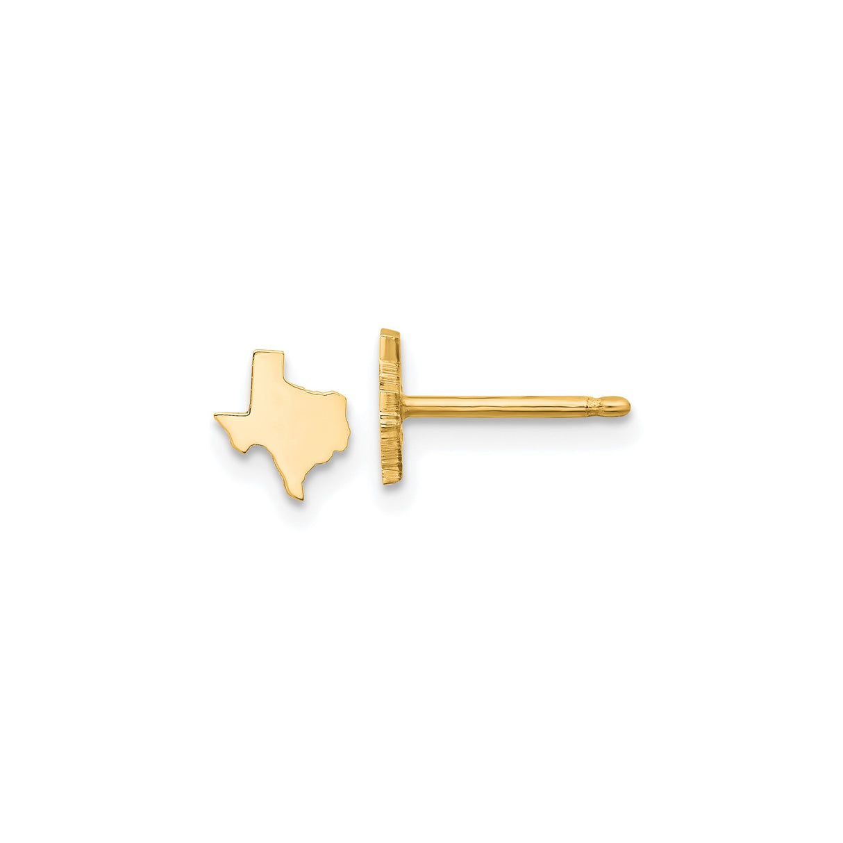 Sterling Silver Texas Shaped Stud Earrings, Minimalist State Outline Design for Women