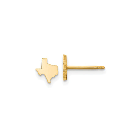 Sterling Silver Texas Shaped Stud Earrings, Minimalist State Outline Design for Women