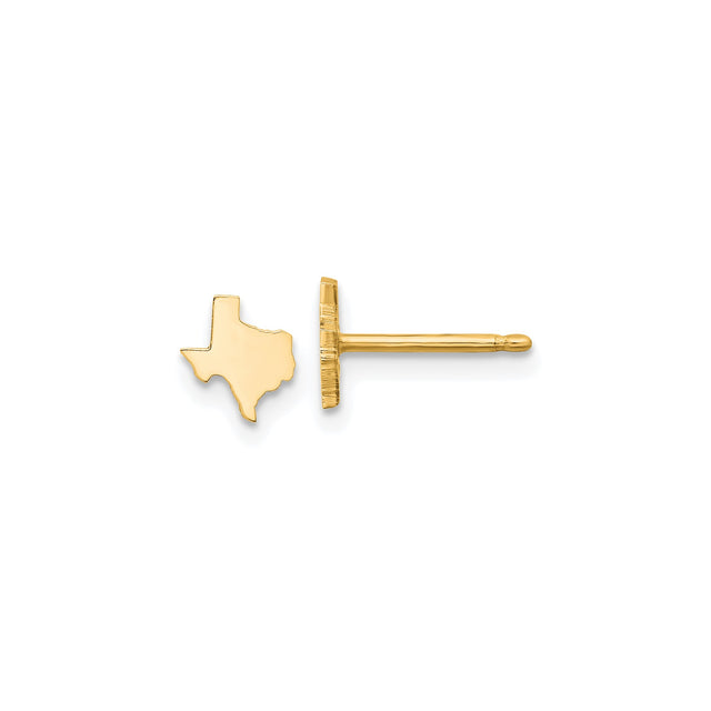 Sterling Silver Texas Shaped Stud Earrings, Minimalist State Outline Design for Women