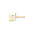 Sterling Silver Utah State Outline Stud Earrings, Gold Plated Minimalist Map Design