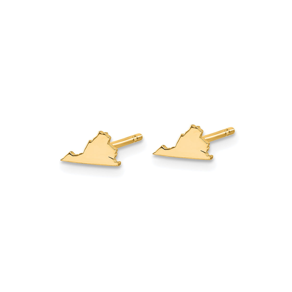 Gold Plated Virginia State Outline Stud Earrings for Women
