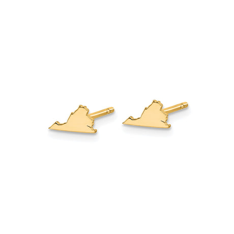 Gold Plated Virginia State Outline Stud Earrings for Women