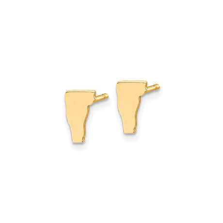 Sterling Silver Vermont State Outline Stud Earrings, Minimalist Map Design for Women