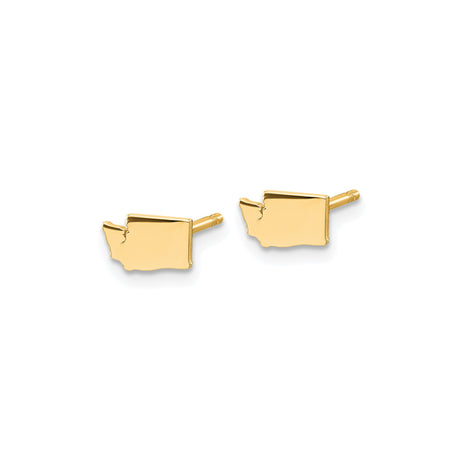 Gold Plated Stainless Steel Washington State Stud Earrings