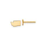 Washington State Stud Earrings, Gold Plated Stainless Steel Outline Design, Unisex Flat Map Studs for State Pride, Minimalist U.S. Shape Jewelry, Travel Theme Northwest USA Fashion Earrings