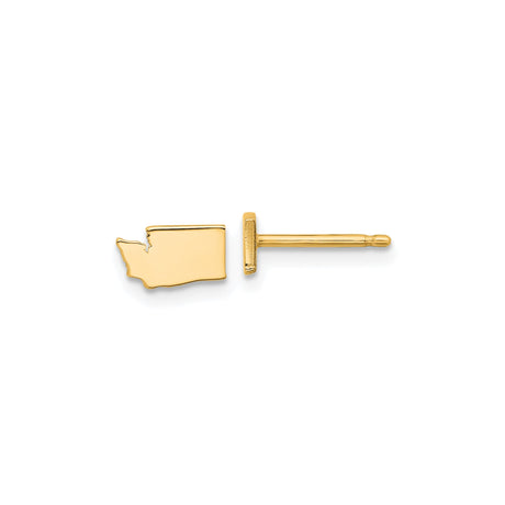 Washington State Stud Earrings, Gold Plated Stainless Steel Outline Design, Unisex Flat Map Studs for State Pride, Minimalist U.S. Shape Jewelry, Travel Theme Northwest USA Fashion Earrings