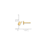 14k Yellow Gold West Virginia State Shaped Earrings, Minimal Studs for Women or Unisex Wear