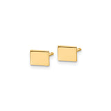 Sterling Silver Rectangular Cufflinks, Polished Finish, Minimalist Modern Style for Men