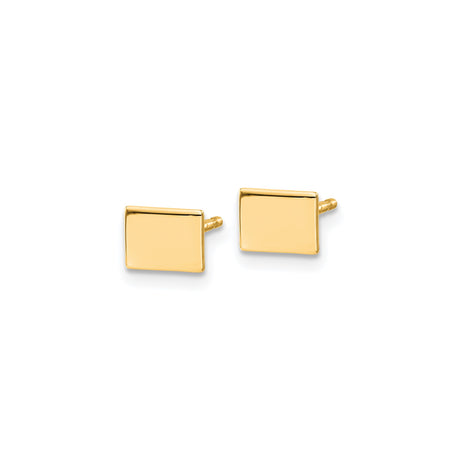 Sterling Silver Rectangular Cufflinks, Polished Finish, Minimalist Modern Style for Men