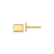 14k Yellow Gold Rectangular Cufflinks with Polished Finish, Classic Minimalist Design for Men