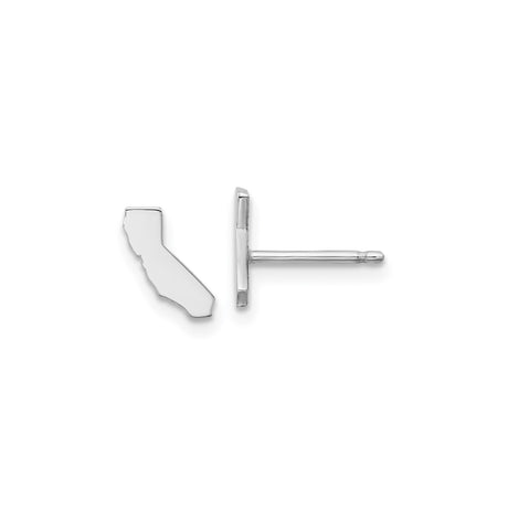 Sterling Silver California State Stud Earrings with Outline Map Design