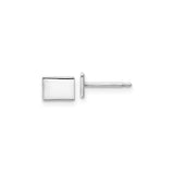 Sterling Silver Rectangular Cufflinks, Polished Finish, Minimalist Modern Formal Jewelry