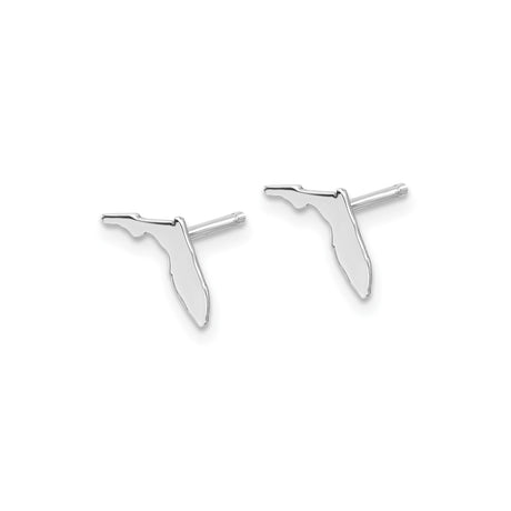 Sterling Silver Florida State Outline Stud Earrings, Minimalist USA Map Design for Women