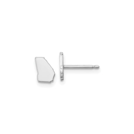 Sterling Silver Georgia State Stud Earrings, Minimalist USA Map Design for Women and Unisex Wear