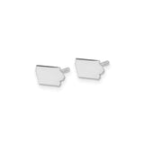 Sterling Silver Iowa State Outline Stud Earrings, Minimalist Map Silhouette Design