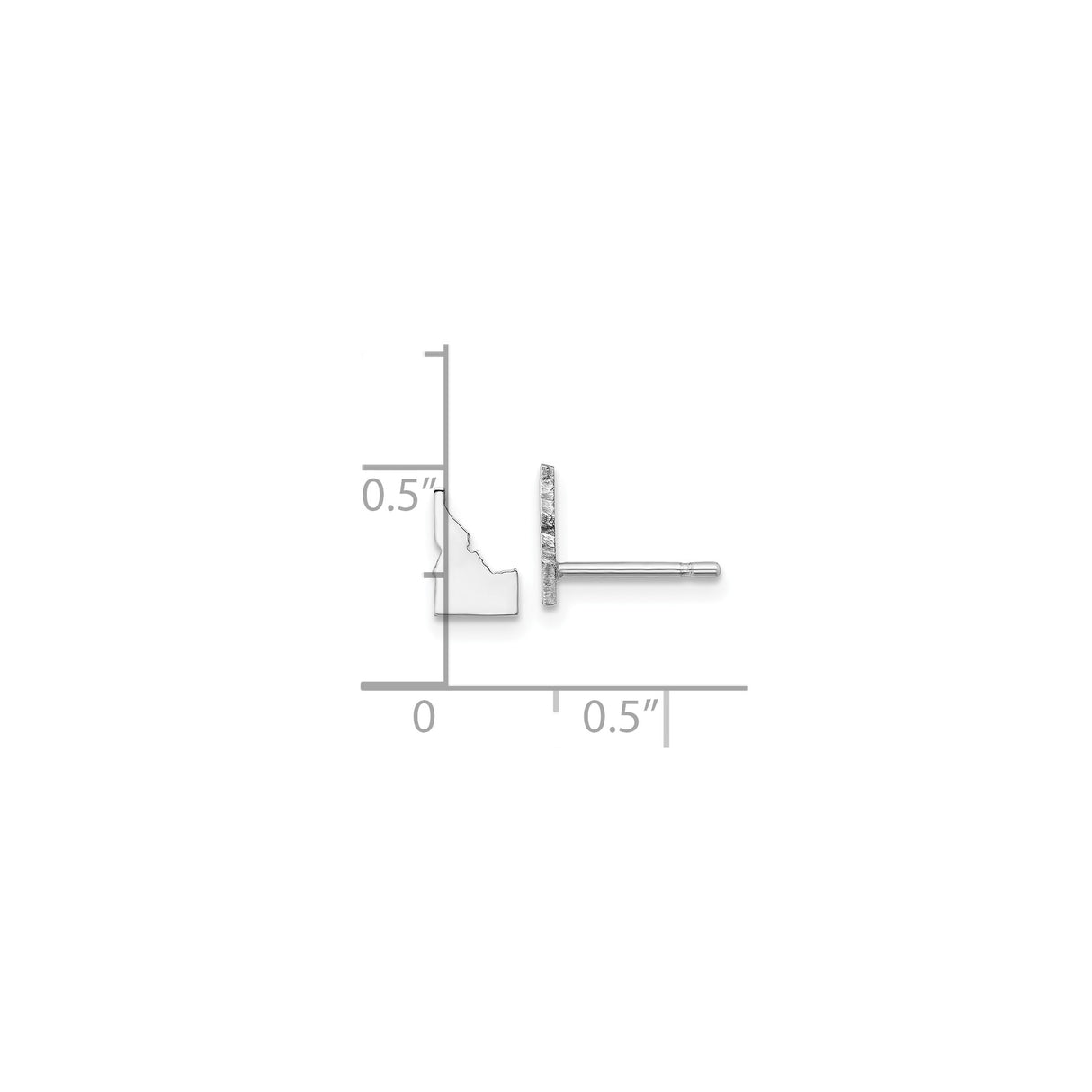 Sterling Silver Idaho State Stud Earrings, Minimalist Outline Design for Women and Unisex Wear