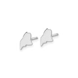 Sterling Silver Maine Outline Stud Earrings, Minimalist State Shape Design