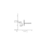 14k White Gold Michigan State Stud Earrings, Upper and Lower Peninsula Silhouette