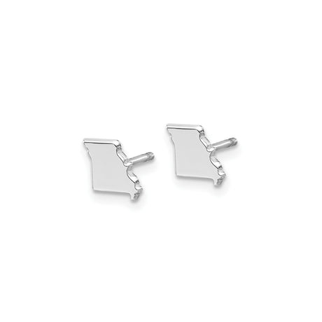 Sterling Silver Missouri State Outline Stud Earrings, Minimalist Map Design Jewelry