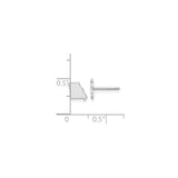 14k White Gold Missouri State Stud Earrings, Minimalist Map Shape Jewelry for Women