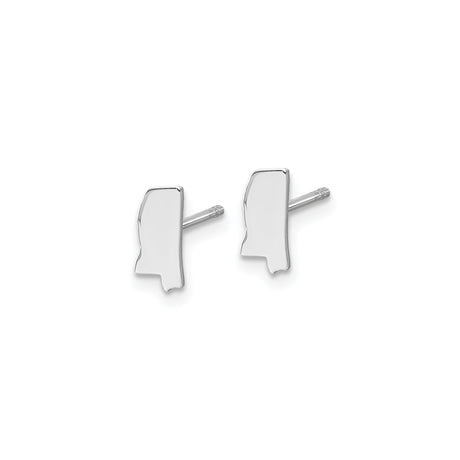 Sterling Silver Mississippi State Shape Cufflinks, Polished USA Map Design for Men
