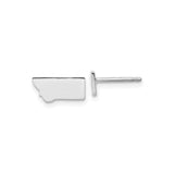 Sterling Silver Montana State Outline Stud Earrings, Minimalist USA Design