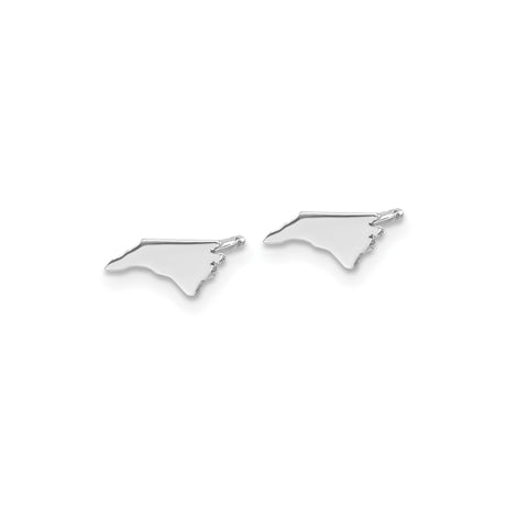 Sterling Silver North Carolina Stud Earrings, Minimalist State Outline Design for Women