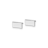 Sterling Silver Kansas Outline Cufflinks, Minimalist State Shape Design for Men