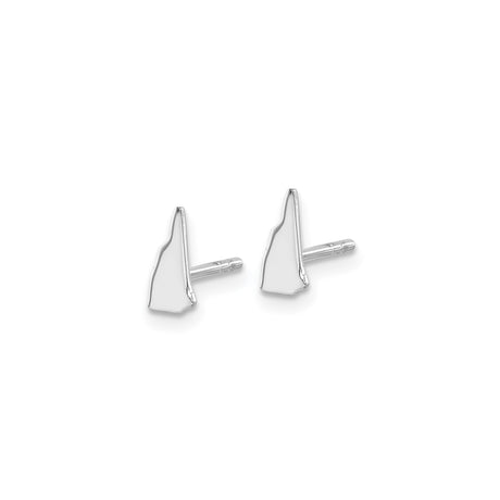 Sterling Silver New Hampshire Outline Stud Earrings, Minimalist State Map Jewelry