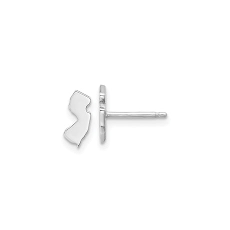 Sterling Silver New Jersey Outline Stud Earrings, Minimalist State Map Jewelry for Women