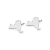 Sterling Silver New York State Stud Earrings, Minimalist USA Map Silhouette Jewelry for Women