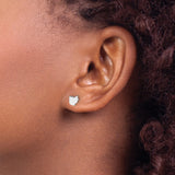 14k White Gold Ohio Stud Earrings, Minimalist State Outline Map Design, Midwest Pride Jewelry