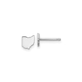 Sterling Silver Ohio State Stud Earrings, Minimalist State Outline Design for Women and Unisex