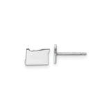 Sterling Silver Oregon State Outline Stud Earrings, Minimalist Map Design for Women and Unisex