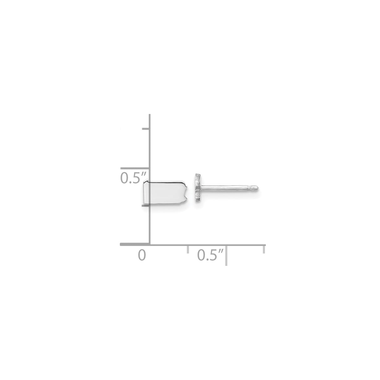 Sterling Silver Pennsylvania Stud Earrings, USA Map Outline, Dainty State Jewelry for Women