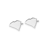 Sterling Silver North Carolina State Outline Stud Earrings, Minimalist Design for Women