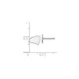 14k White Gold North Carolina Outline Stud Earrings, Minimalist State Design