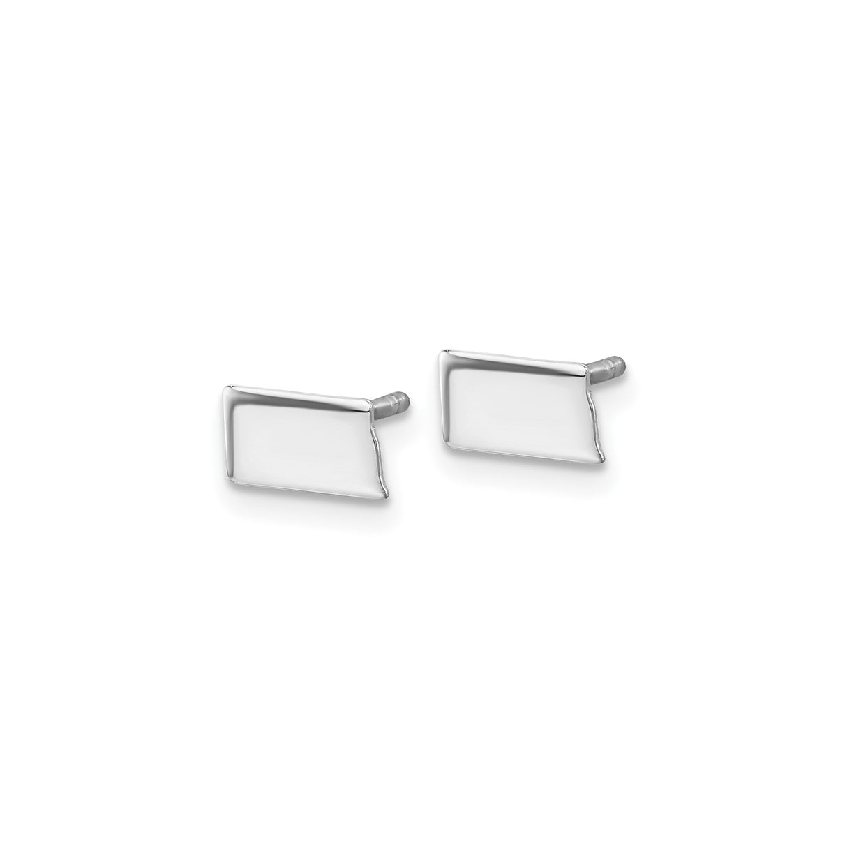 14k White Gold Cufflinks with Brushed Finish, Rectangular Minimalist Design for Men