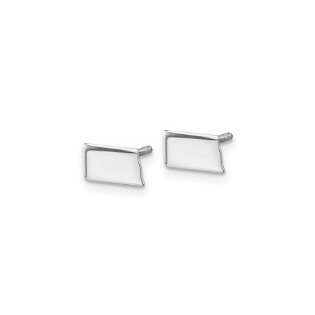 14k White Gold Cufflinks with Brushed Finish, Rectangular Minimalist Design for Men