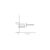 14k White Gold Cufflinks with Brushed Finish, Rectangular Minimalist Design for Men
