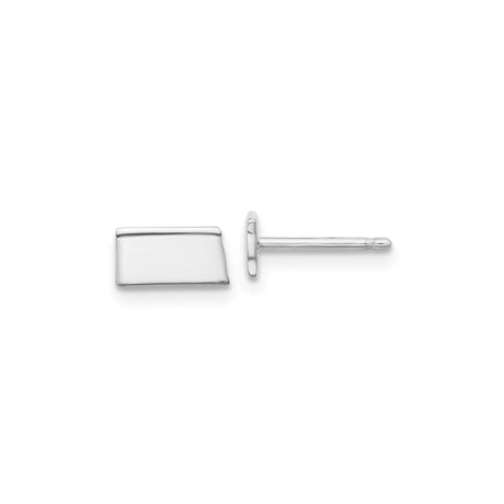 14k White Gold Cufflinks with Brushed Finish, Rectangular Minimalist Design for Men