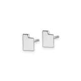 Sterling Silver Utah State Stud Earrings Minimalist Outline