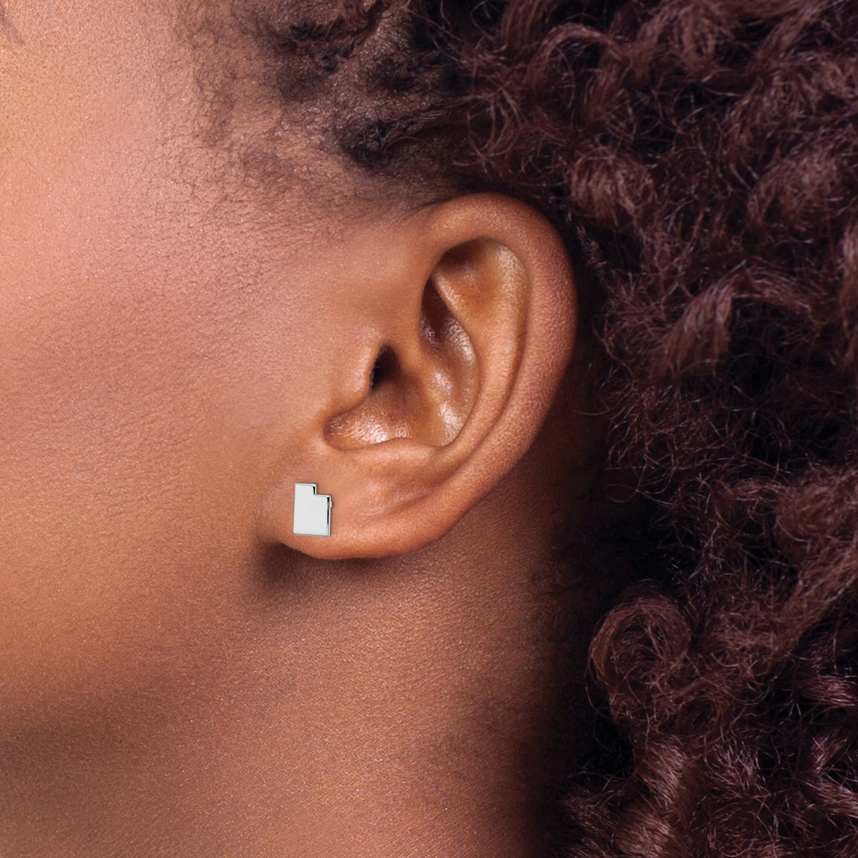 Sterling Silver Utah State Stud Earrings Minimalist Outline