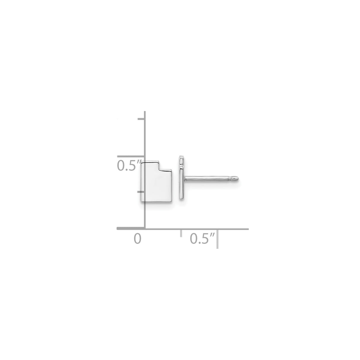 Sterling Silver Utah State Stud Earrings Minimalist Outline