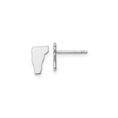 Sterling Silver Vermont Outline Stud Earrings for Women or Unisex Wear, Minimalist State Jewelry with Map Design, Dainty Silver Studs for Travel, Everyday Accessory, Geography or State Pride