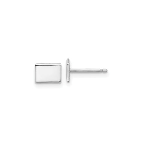 Sterling Silver Rectangle Cufflinks, Minimalist Design for Men, Polished Finish