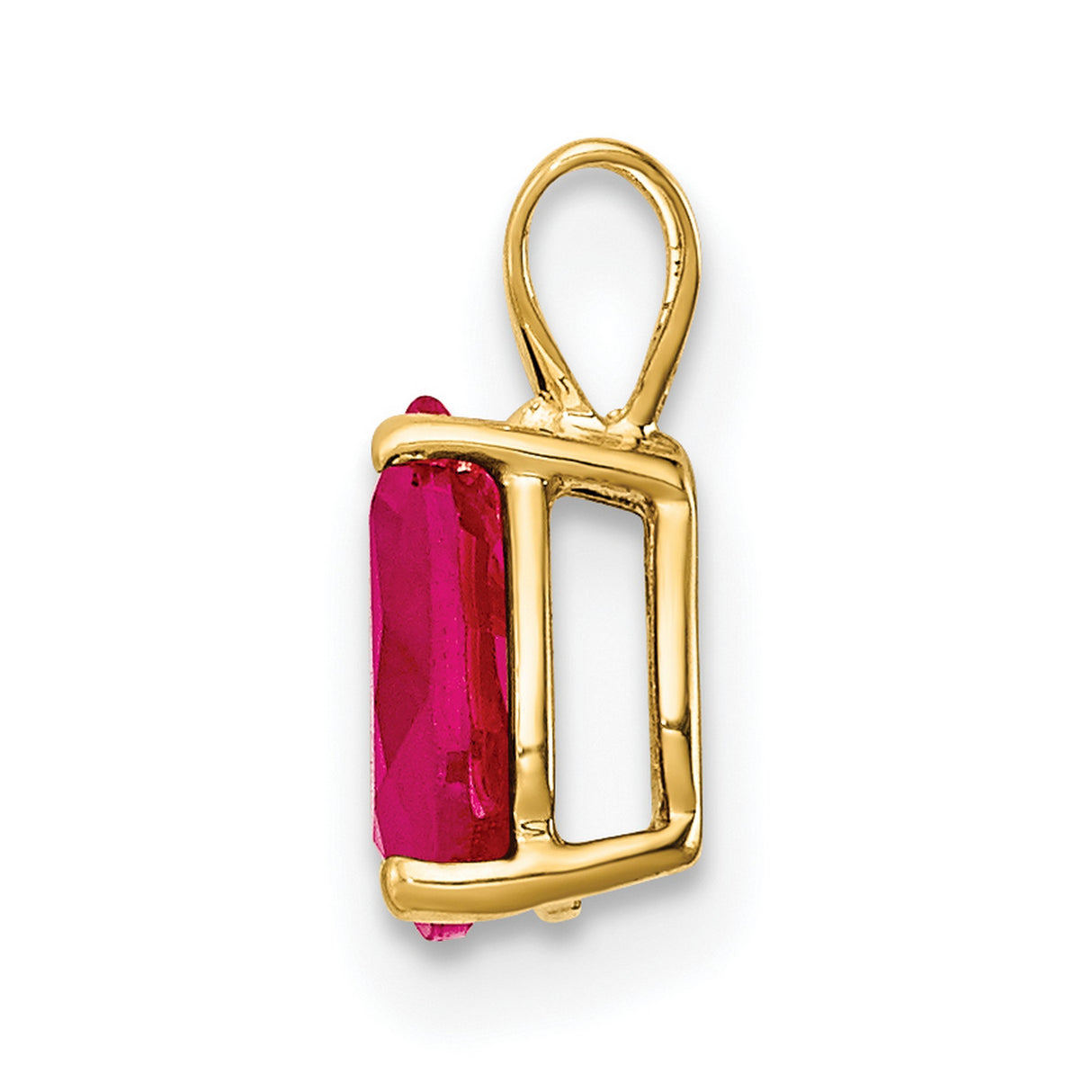 Ruby Charm Pendant in Real 14k Yellow Gold