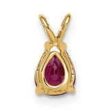Ruby Charm Pendant in Real 14k Yellow Gold
