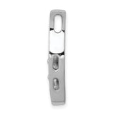 A Diamond Large Three Stone Curved Bar Charm Pendant in Real 14k White Gold