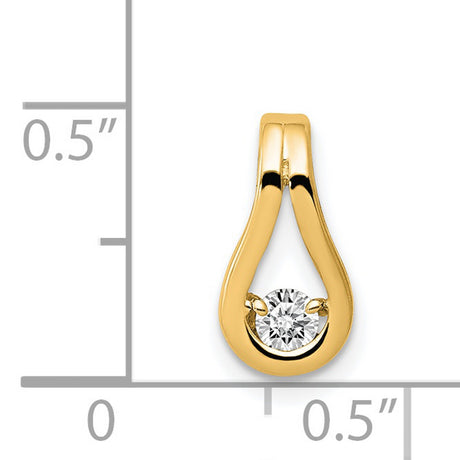 AA Diamond Charm Pendant in Real 14k Yellow Gold